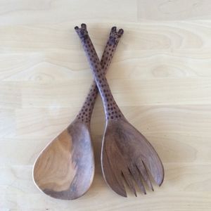 Giraffe Wooden Salad Spoonl